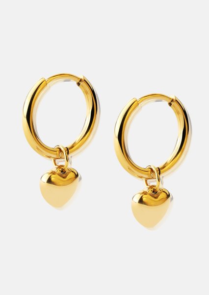 Oorbel Heart Hug Hoops - 18k Gold Plated