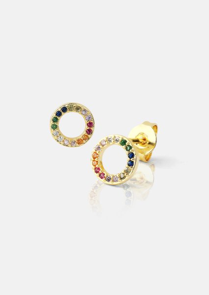 Oorbellen Prism Halo - 18k Verguld