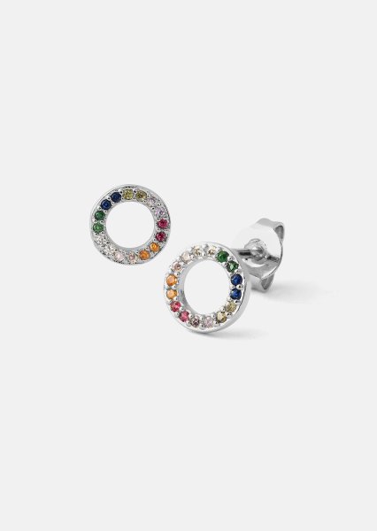 Oorbellen Prism Halo - Silverplated
