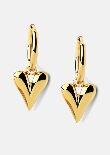 Oorbellen Heart Drop - 18k Verguld