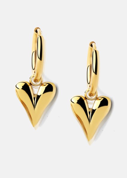 Oorbellen Heart Drop - 18k Verguld