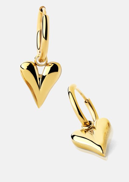 Oorbellen Heart Drop - 18k Verguld