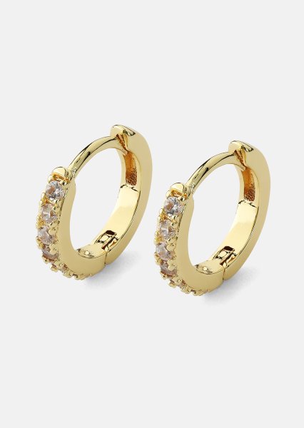 Oorbellen Crystal Hoops - 18k Verguld