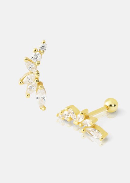 Oorbellen Leaf Studs - 18k Verguld