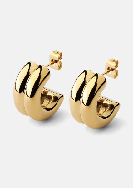 Oorbel Bold Curve - 18k Verguld