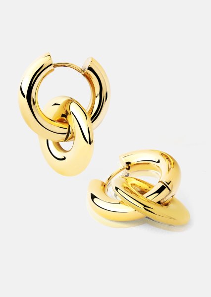Oorbellen Chunky Link – 18k Verguld