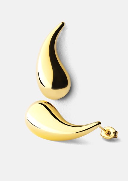 Oorbellen Skulpturala Droppar – 18k Verguld