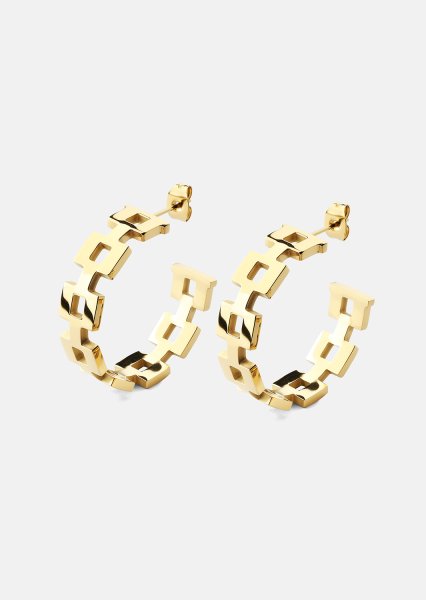 Oorbel GeoHoops - 18k Verguld