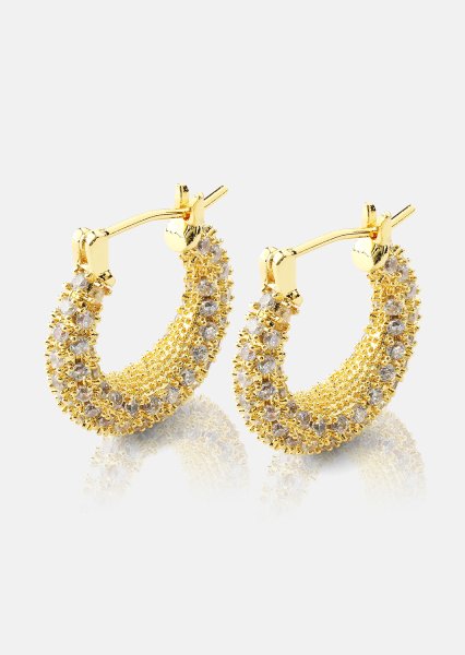 Oorbel Crystal Circle - 18k Verguld