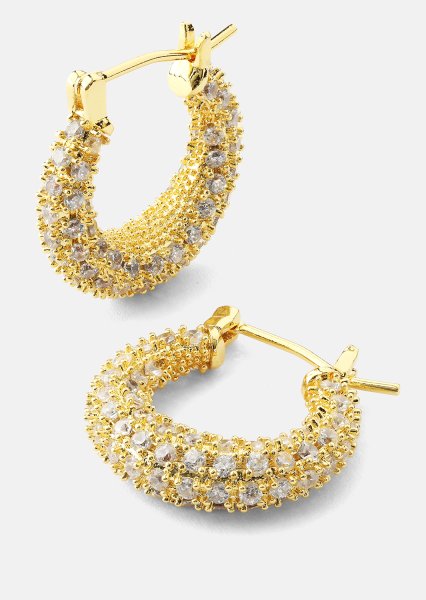 Oorbel Crystal Circle - 18k Verguld