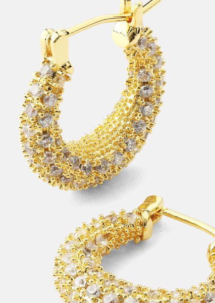 Oorbel Crystal Circle - 18k Verguld