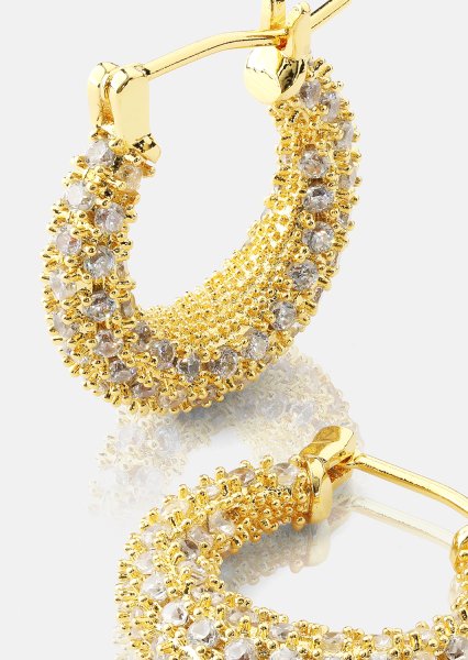 Oorbel Crystal Circle - 18k Verguld