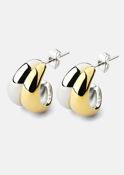 Oorbel Dual Wave - 18k Verguld