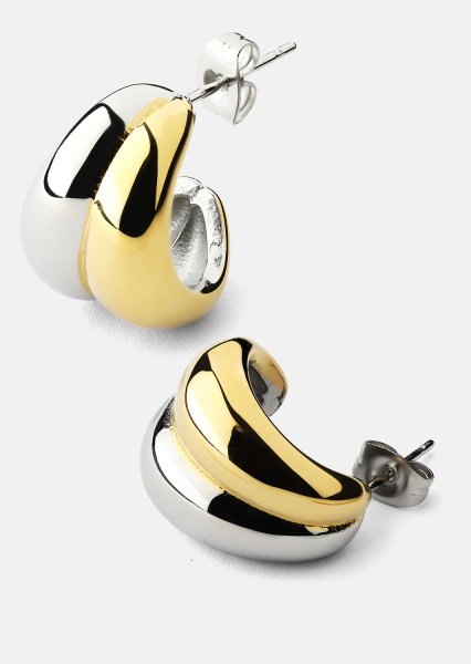 Oorbel Dual Wave - 18k Verguld