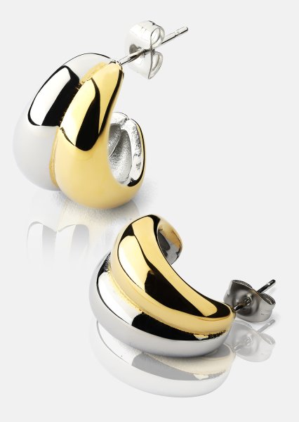 Oorbel Dual Wave - 18k Verguld