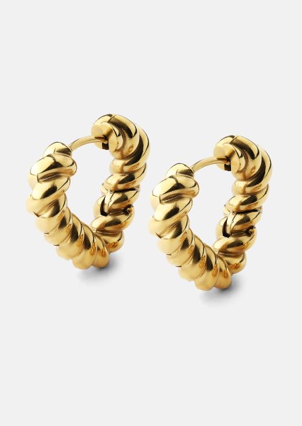 Oorbellen Twisted Heart – 18k Verguld