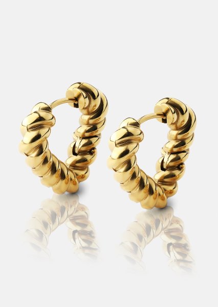Oorbellen Twisted Heart – 18k Verguld