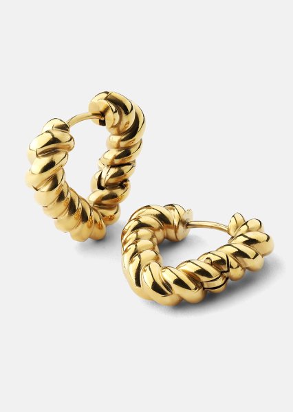 Oorbellen Twisted Heart – 18k Verguld