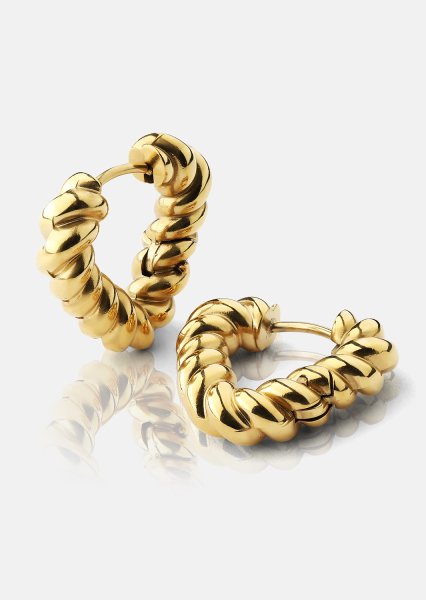 Oorbellen Twisted Heart – 18k Verguld