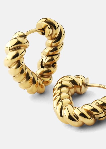 Oorbellen Twisted Heart – 18k Verguld