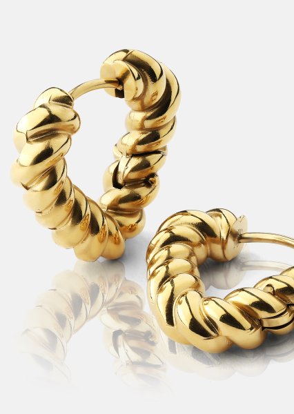 Oorbellen Twisted Heart – 18k Verguld
