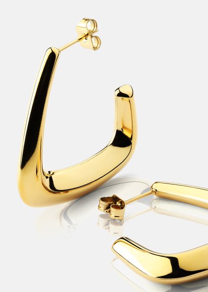 Oorbellen Bold Curve – 18k Verguld