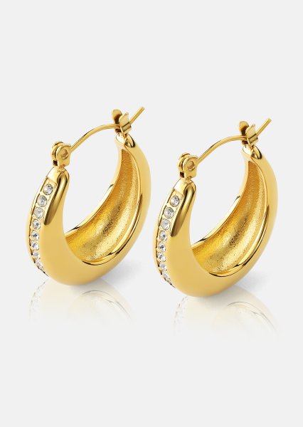 Oorbellen Gleaming Curve – 18k Verguld