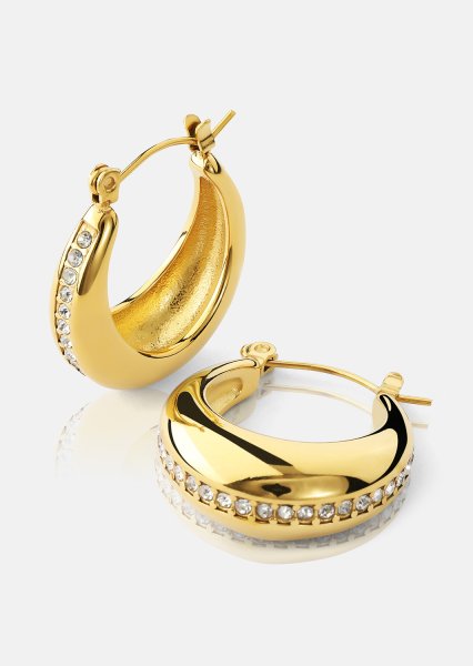 Oorbellen Gleaming Curve – 18k Verguld