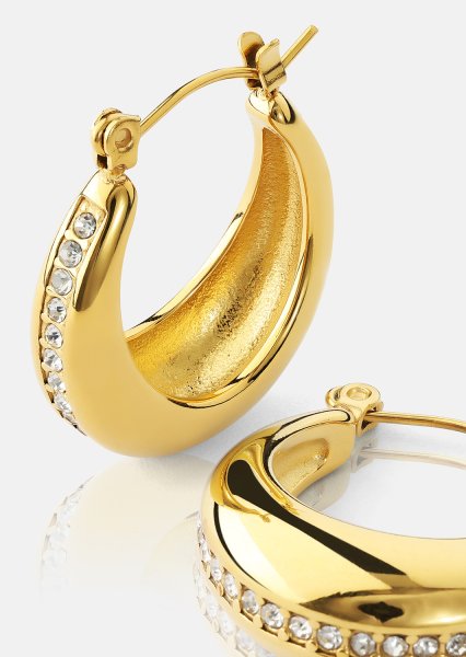 Oorbellen Gleaming Curve – 18k Verguld