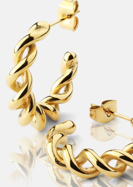 Oorbel Twist of Gold- 18k Gold Plated
