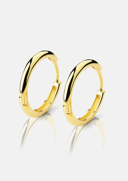 Oorbel Dark Shine Hoops - 18k Verguld