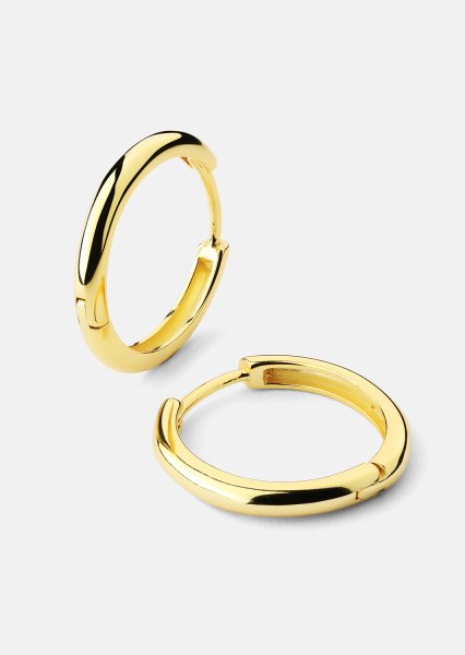 Oorbel Dark Shine Hoops - 18k Verguld