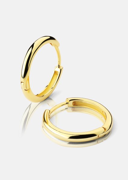 Oorbel Dark Shine Hoops - 18k Verguld