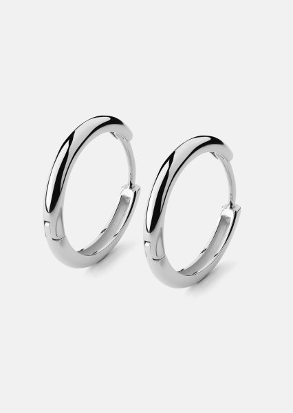 Oorbel Dark Shine Hoops - Verzilverd