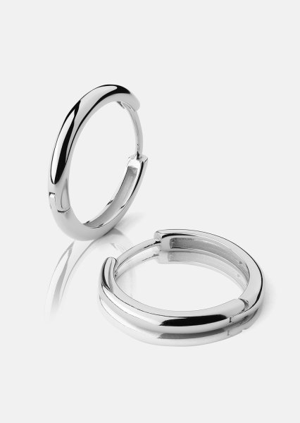 Oorbel Dark Shine Hoops - Verzilverd