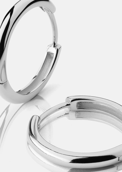 Oorbel Dark Shine Hoops - Verzilverd