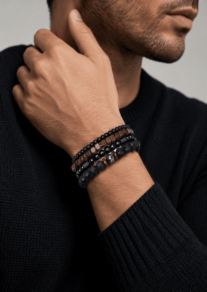 Kralenarmband Obsidian Knack