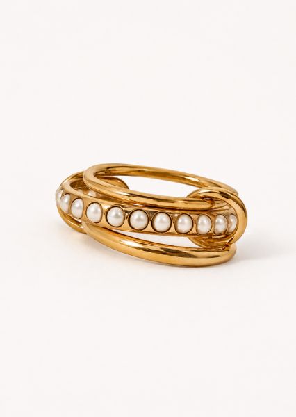 Ring Stacked Pearl - Verguld met 18k goud