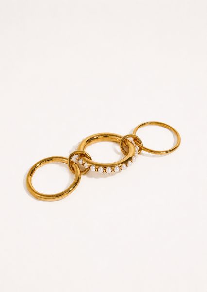 Ring Stacked Pearl - Verguld met 18k goud