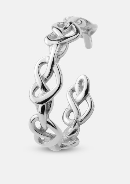 Ring Heart Link - Verzilverd