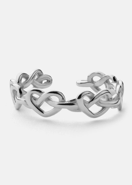 Ring Heart Link - Verzilverd