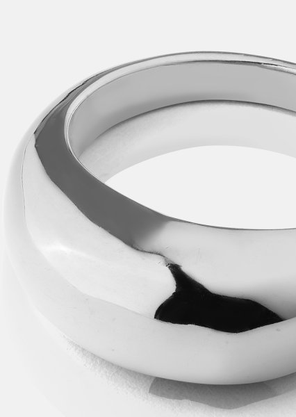 Golden Bold Ring - Verzilverd