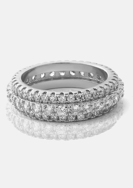 Ring Crystal Shimmer - Verzilverd