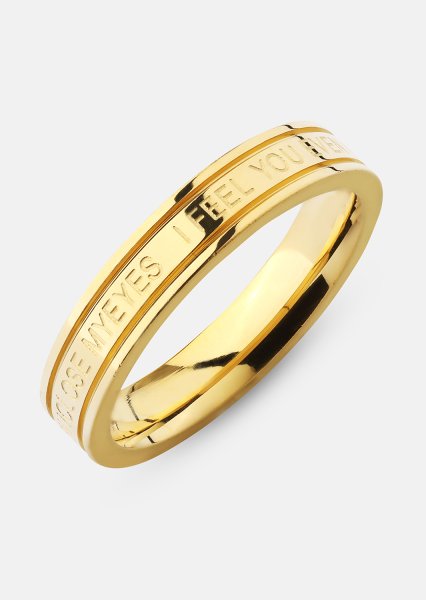 Ring Plain Link - 18k Verguld