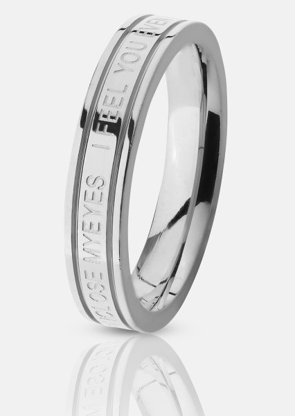 Ring Plain Link - Verzilverd