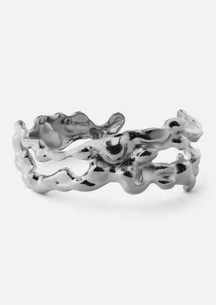 Ring Molten Wave - Verzilverd