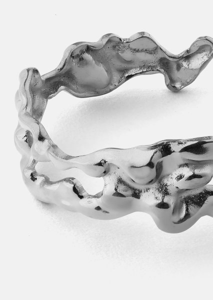 Ring Molten Wave - Verzilverd
