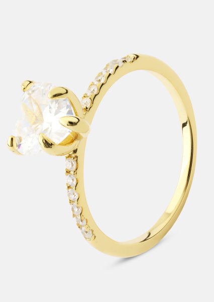 Heartlight Solitaire Ring - 18k Verguld