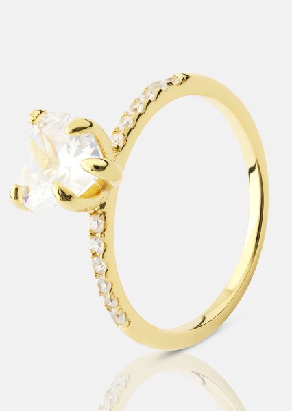 Heartlight Solitaire Ring - 18k Verguld