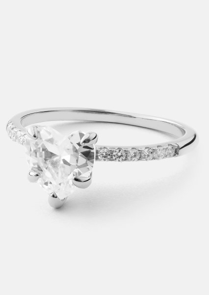 Heartlight Solitaire Ring - Verzilverd